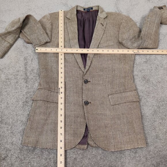 Men's J. Crew Blazer Brown Size 38R 100% Linen Ludlow Herringbone Old Money - Picture 6 of 11